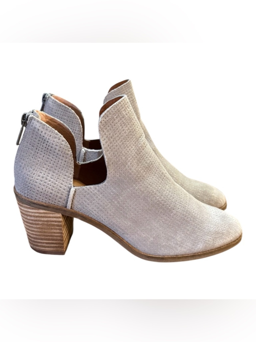 Lucky Brand "Powe" Textured Suede Ankle Booties Women’s Size 7 M